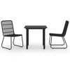 vidaXL 3-tlg. Garten-Essgruppe Poly Rattan und Glas