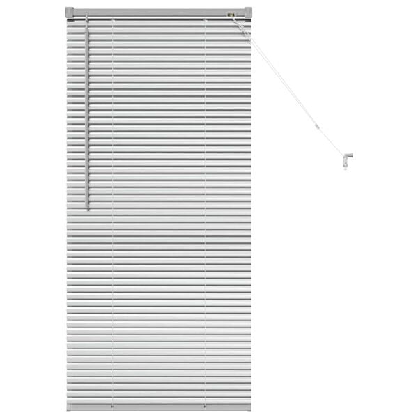vidaXL Balkenjalousien mit Vorh&auml;ngen Silber 130 x 55 cm Aluminium