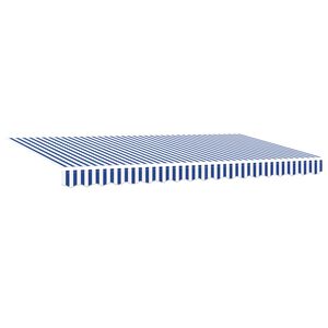vidaXL Einziehbare Markise Blau und wei&szlig; 350 x 200 cm Stoff und Metall
