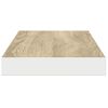 vidaXL Schweberegale 2 Stk. Eichen-Optik und Wei&szlig; 80x23,5x3,8 cm MDF