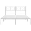 vidaXL Bettgestell mit Kopfteil Metall Wei&szlig; 140x200 cm
