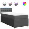 vidaXL Boxspringbett mit Matratze Dunkelgrau 80x200 cm Stoff