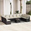 vidaXL Sofa Set mit Kissen 11 pcs Braun und Creme Poly-Rattan