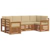 vidaXL Ecksofa Set mit Kissen 6 pcs Natur Massivholz Akazie