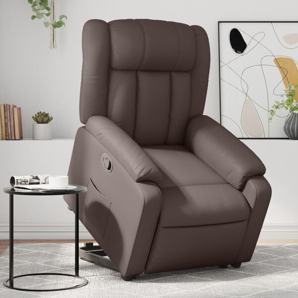 vidaXL Relaxsessel mit Aufstehhilfe Braun Kunstleder