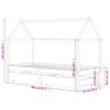 vidaXL Kinderbett mit Schubladen Dunkelgrau Massivholz Kiefer 90x200cm
