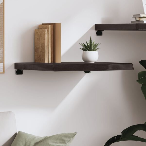vidaXL Wandregal Dunkelbraun 60x50x(2-6) cm Massivholz Eiche Behandelt