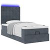 vidaXL Ottoman-Bett mit Matratzen & LEDs Dunkelgrau 80x200 cm Samt