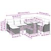 vidaXL Garten-Sofa-Set mit Kissen 9 pcs Schwarz Poly Rattan