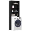 vidaXL Waschmaschinen-Schrank Schwarz Eichen-Optik 64 x 24 x 190 cm