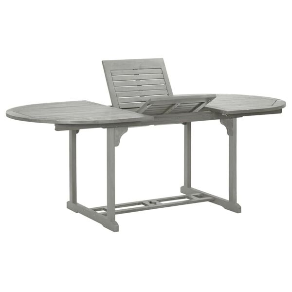 vidaXL Gartentisch Grau 200x100x75 cm Massivholz Akazie