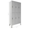 vidaXL Schlie&szlig;fachschrank Grau 45 x 90 x 180 cm