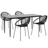 vidaXL 5-tlg. Garten-Essgruppe Schwarz PVC Rattan