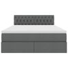 vidaXL Bett mit Stauraum und LED mit LED Dunkelgrau 140 x 190 cm Stoff