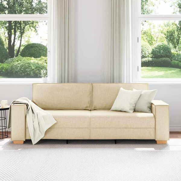 vidaXL Sofa 180cm Creme Stoff