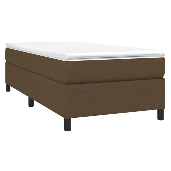vidaXL Boxspringbett mit Matratze Dunkelbraun 90x200 cm Stoff