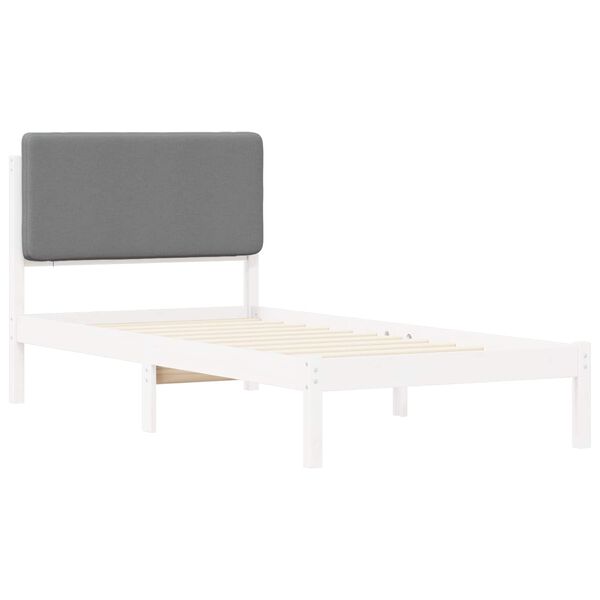 vidaXL Bettgestell mit gepolstertem Kopfteil Hellgrau 90 x 200 cm