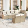 vidaXL Gartensofa-set mit Kissen 8 pcs Beige und Wei&szlig; Poly-Rattan