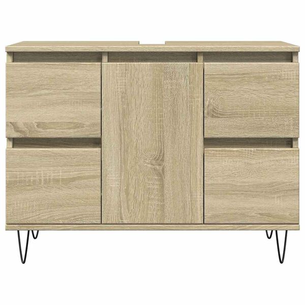 vidaXL Badschrank Sonoma-Eiche 80x33x60 cm Holzwerkstoff