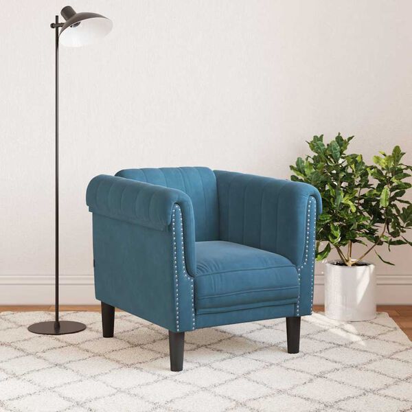 vidaXL Sessel Blau Samt