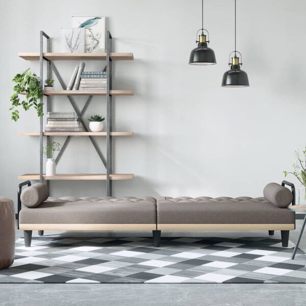 vidaXL Schlafsofa mit Armlehnen Taupe Stoff
