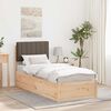 vidaXL Bettgestell mit gepolstertem Kopfteil Taupe 75 x 190 cm