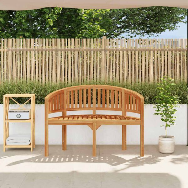 vidaXL Bananenbank 120 cm Massivholz Teak
