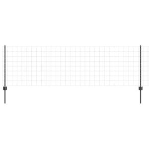 vidaXL Euro-Zaun mit Pfosten 10 x 0,8 m PVC-beschichteter Stahl Grau