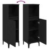 vidaXL Badezimmerschrank mit T&uuml;r Schwarz Eichen-Optik 30 x 30 x 100 cm