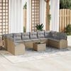 vidaXL Gartensofa-set mit Kissen 11 pcs Beige und Hellgrau Poly-Rattan