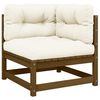 vidaXL Garten-Ecksofa mit Creme Kissen Massivholz Kiefer