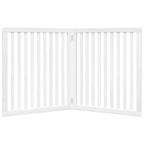 vidaXL 2-tlg. Hundetor Faltbar Wei&szlig; 160 cm Pappelholz