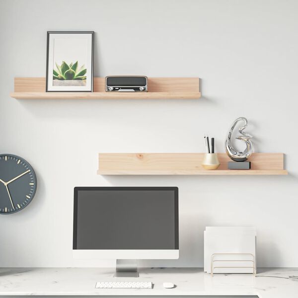 vidaXL Wandregale 2 Stk. 80x11x9 cm Massivholz Kiefer