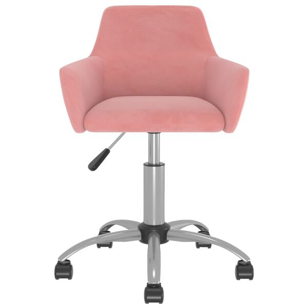 vidaXL Esszimmerst&uuml;hle 2 Stk. Drehbar Rosa Samt