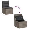 vidaXL Gartensofa-set mit Kissen mit Speicher 4 pcs Poly Rattan