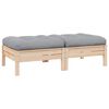 vidaXL Gartensofa 2-Sitzer mit Kissen in Grau Massivholz Kiefer