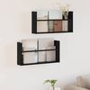 vidaXL Magazinregal 2 pcs Schwarz Eichen-Optik 60 x 12 x 30 cm