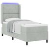 vidaXL Boxspringbett mit LED-Lichtleisten Hellgrau 80 x 200 cm Samt