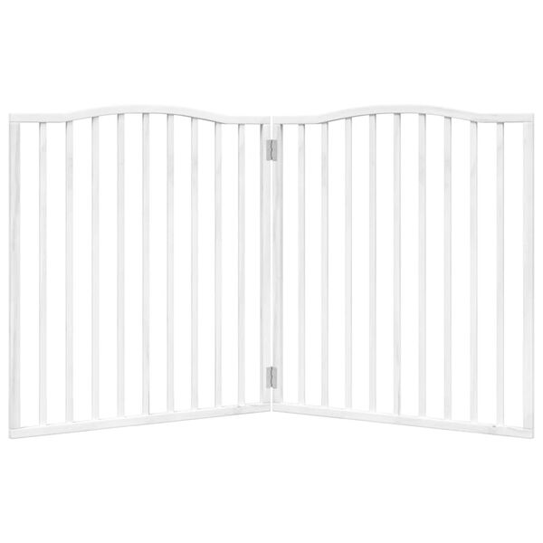 vidaXL 2-tlg. Hundetor Faltbar Wei&szlig; 160 cm Pappelholz