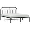 vidaXL Bettgestell mit Kopfteil Metall Schwarz 140x190 cm