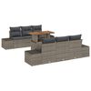 vidaXL Garten-Sofa-Set 7 Stk. Grau Poly Rattan