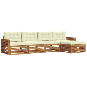 vidaXL Outdoor-Sofagarnitur 5 stk. Natur und Creme