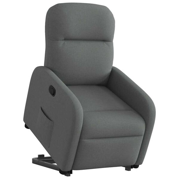 vidaXL Relaxsessel mit Aufstehhilfe Dunkelgrau Stoff