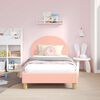 vidaXL Kinderbettgestell mit Kopfteil Rosa 80 x 160 cm Schafstoff
