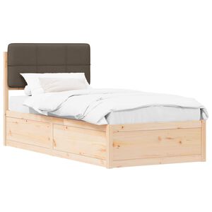 vidaXL Bettgestell mit gepolstertem Kopfteil Taupe 80 x 200 cm