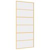 vidaXL Schiebetür Golden 90x205 cm ESG-Klarglas und Aluminium