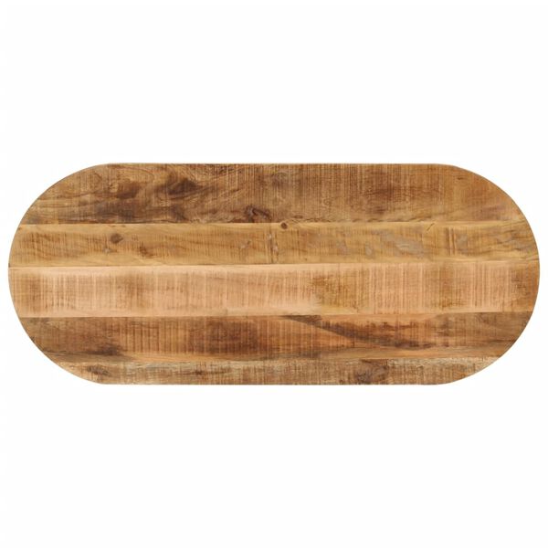 vidaXL Tischplatte 110x40x2,5 cm Oval Raues Massives Mangoholz