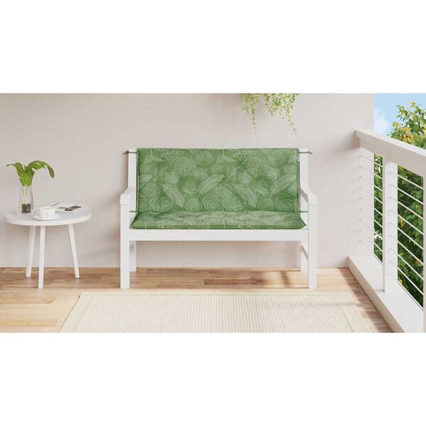 vidaXL Gartenbank-Auflagen 2 Stk. Blattmuster 120x50x7 cm Stoff
