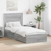 vidaXL Bettrahmen Graue Sonoma und Silber 75 x 190 cm Holzwerkstoff