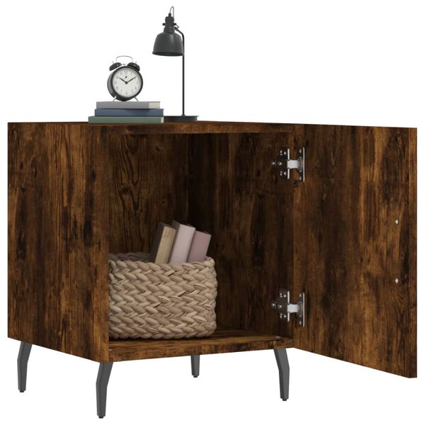 vidaXL Nachttische 2 Stk. R&auml;uchereiche 40x40x50 cm Holzwerkstoff